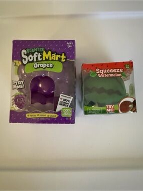 Soft Mart Scented Grapes & Squeeze Watermelon Kids Toy Set - Purple & Green set